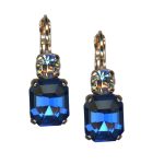 Mariana Earrings Elegant Sapphire & Clear Austrian Crystals My Treasures Coll. - Image 3