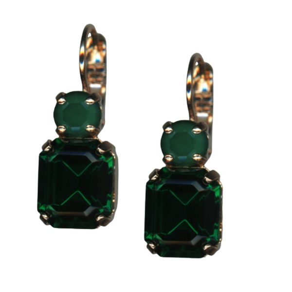 Mariana Earrings Exquisitely Elegant Emerald Austrian Crystals Ivy Botanica Coll.