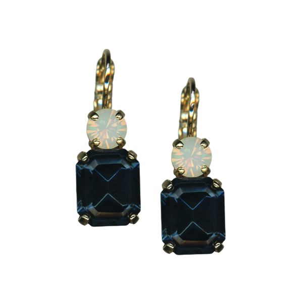 Mariana Earrings Glamorous Montana Blue & White Opal Austrian Crystals My Treasures Coll.