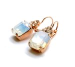 Mariana Earrings Kalahari Africa Coll. Exquisite Light Peach & White Opal Austrian Crystals