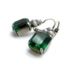 Earrings By Mariana Woman Elegant Emerald and Cream Pearl Swarovski Crystals
