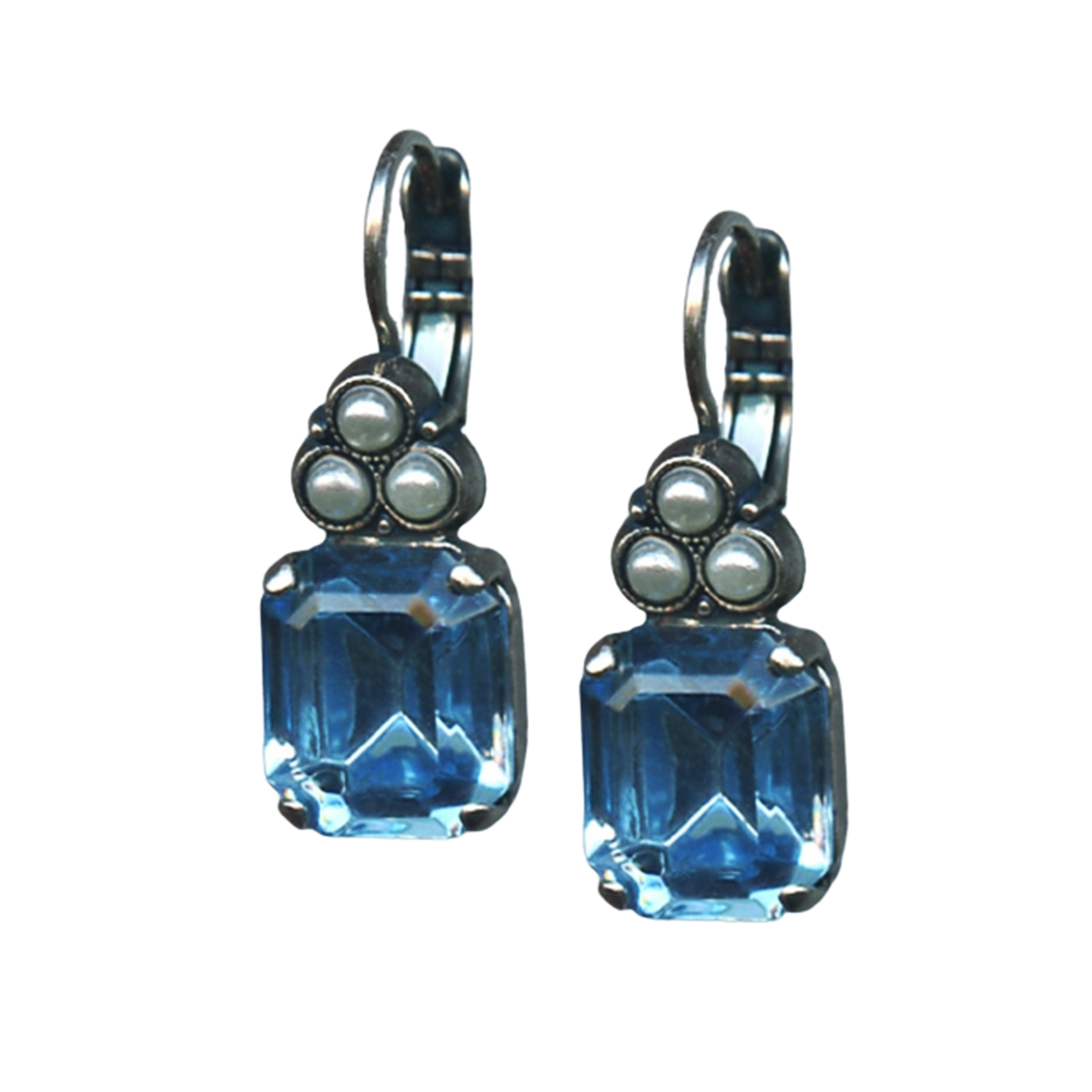 E-1014-202361-SP6(1) Mariana Earrings Classy Aquamarine & Lt Azore Austrian Crystals My Treasures Coll. - Image 1