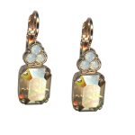 Mariana Earrings Glamorous Golden Shadow & White Opal Austrian Crystals My Treasures Coll.