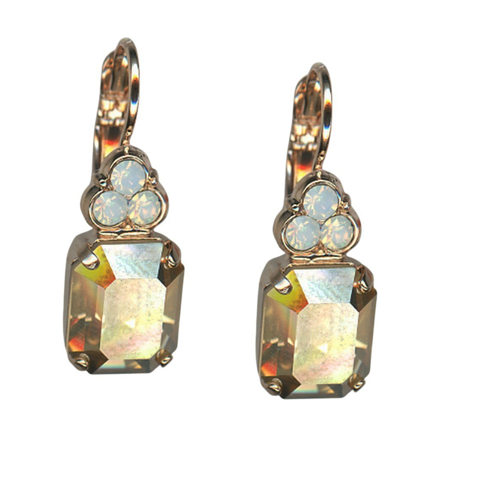E-1014-234216-RG6(1) Mariana Earrings Glamorous Golden Shadow & White Opal Austrian Crystals My Treasures Coll. - Image 1
