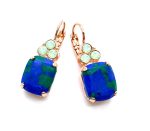 Mariana Earrings Luxurious Syn Azurite Mineral & Chrysolite Opal Austrian Crystals My Treasures Coll.