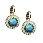 Mariana Earrings Lovely Floral in Turquoise & Chrysolite Opal Austrian Crystals Summer Palace Silk Road Coll. - Image 3