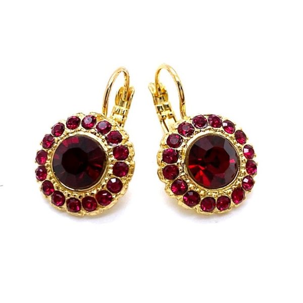 Mariana Earrings Lady In Red Songbook Coll. Stunning Floral Siam Austrian Crystals