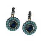 Mariana Earrings Simply Elegant Jet & Turquoise Austrian Crystals Zanzibar Africa Coll. - Image 3
