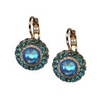 Mariana Earrings Floral Ocean Delite & Teal Austrian Crystals Tranquil Joy of Life Coll. - Image 2