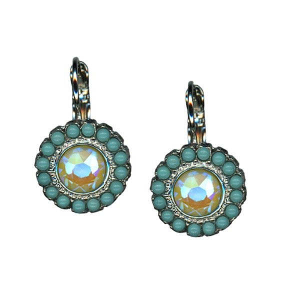 Mariana Earrings Poppy Coll. Fashionable Floral Sun-Kissed Sunshine & Turq Austrian Crystals