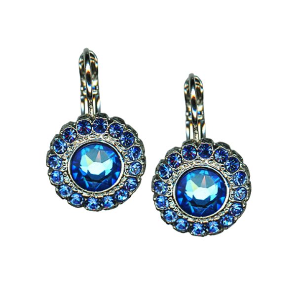 Mariana Earrings Charming Floral in Sapphire Austrian Crystals My Treasures Coll.