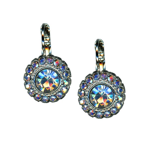 Mariana Earrings Glitzy Floral in Moonlight & Sapphire AB Austrian Crystals 2019 Special Edition