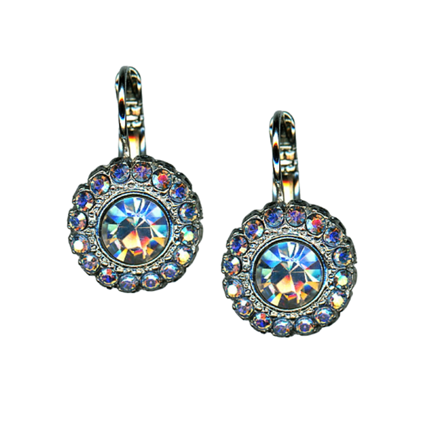 E-1014-3-512-RO6(1) Mariana Earrings Glitzy Floral in Moonlight & Sapphire AB Austrian Crystals 2019 Special Edition - Image 1