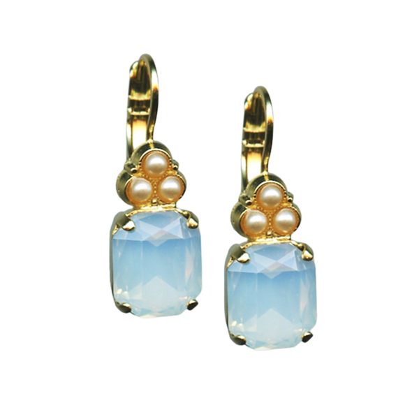 Mariana Earrings Exude Elegance Pearl Mineral & White Opal Austrian Crystals My Treasures Coll.