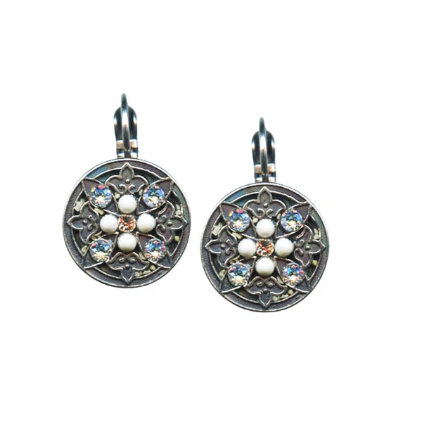 Mariana Earrings Shimmering Nude Czech & Chalk White Austrian Crystals Kalahari Africa Coll.