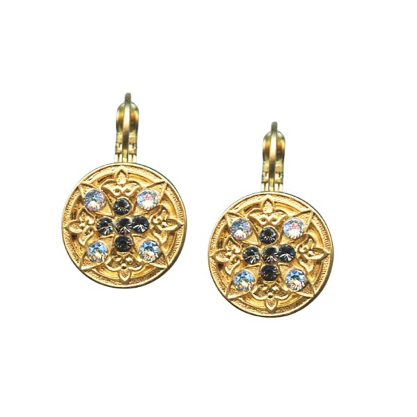 Mariana Earrings Glitzy Light Azore & Black Diamond Austrian Crystals Zulu Africa Coll.