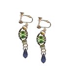 Mariana Earrings Gorgeous Peridot & Tanzanite Austrian Crystals My Treasures Coll. - Image 3