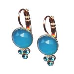Mariana Earrings Lucious Blue Quartz Mineral & Aquamarine Austrian Crystals My Treasures Coll.