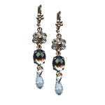 Mariana Earrings Exquisitely Elegant Grey Czech, Silver Night, & Clear Austrian Crystals Zulu Africa Coll. - Image 2