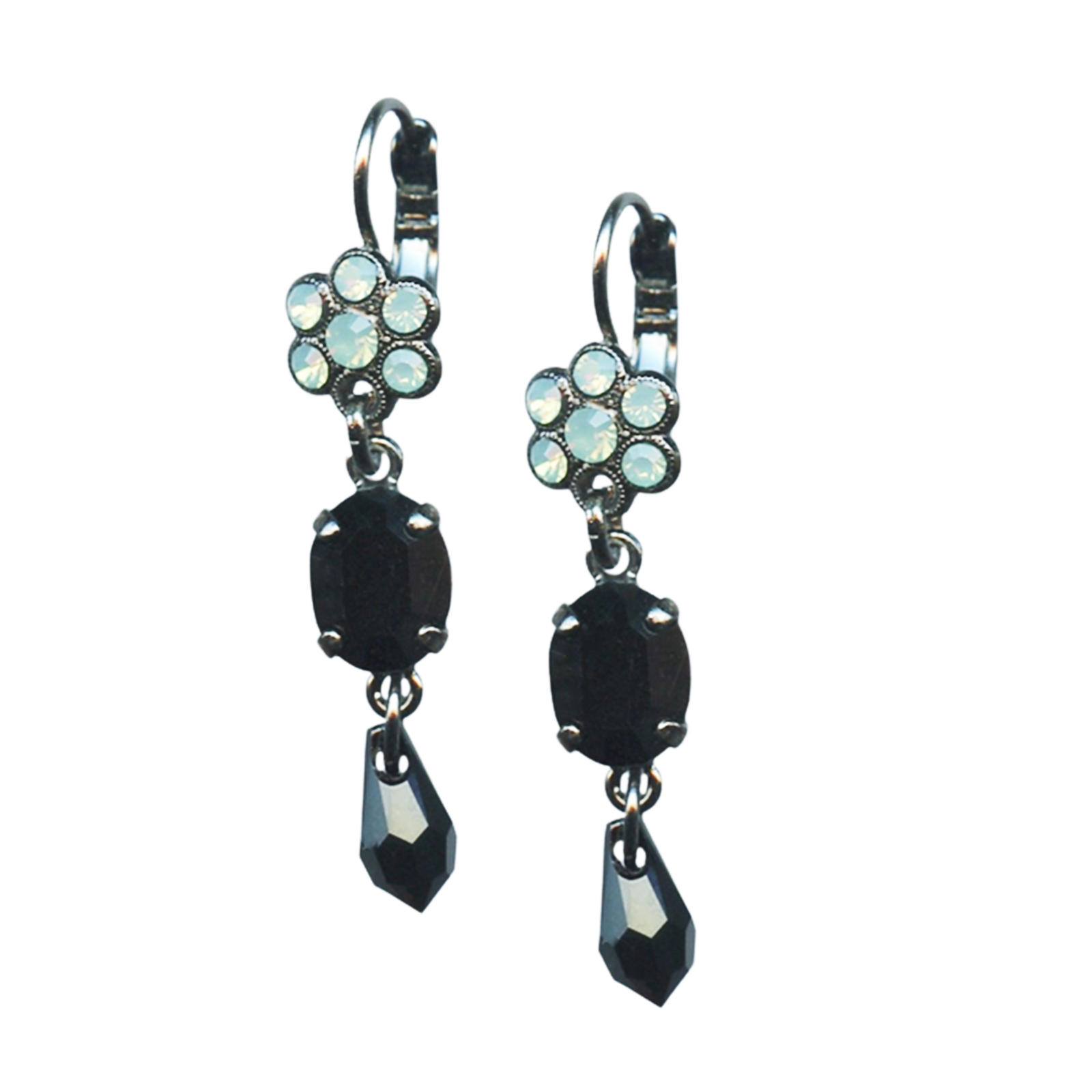 E-1019-1-390280-SP6(1) Mariana Earrings Classy Jet Black & Pacific Opal Austrian Crystals My Treasures Coll. - Image 1