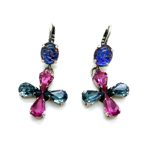 Earrings By Mariana Woman Perfect Indian Pink and Montana Swarovski Crystals