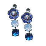 Mariana Earrings Dangling Floral Capri Blue, Air Blue Opal, & AB Austrian Crystals Kiss From A Rose Songbook Coll. - Image 2