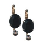 Mariana Earrings Sophisticated Jet Black & Vintage Rose Austrian Crystals Black Velvet Songbook Coll.