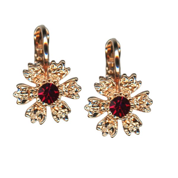 Mariana Earrings Dainty Floral in Ruby Austrian Crystals My Treasures Coll.