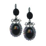 Earrings By Mariana Exquisite Jet and Smokey Gray Swarovski Crystals - Image 3