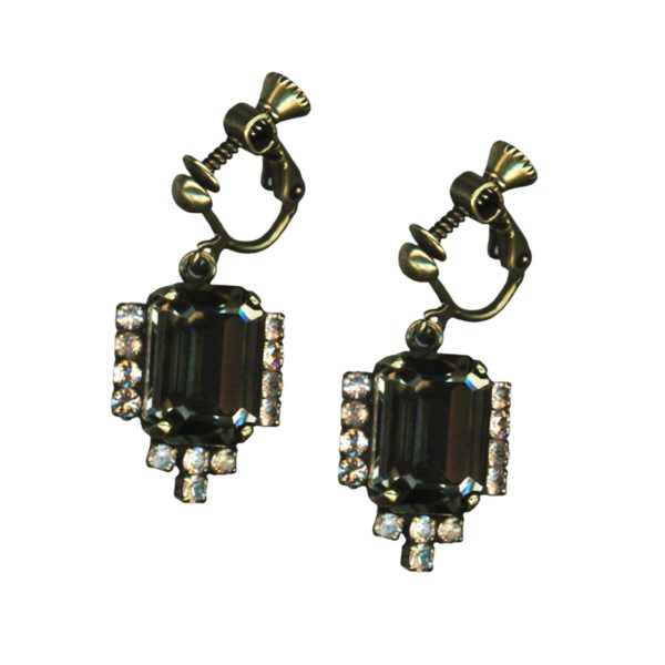 Mariana Earrings Gorgeous Black Diamond & Moonlight Austrian Crystal My Treasures Coll.