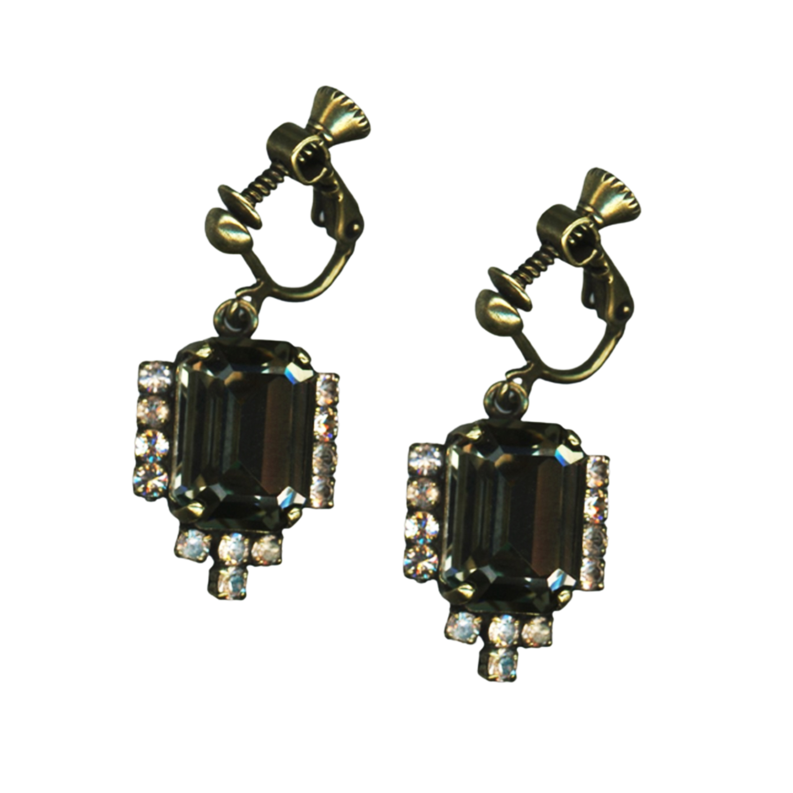 E-1025-1-35-3-AEG2(1) Mariana Earrings Gorgeous Black Diamond & Moonlight Austrian Crystal My Treasures Coll. - Image 1