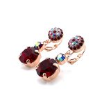 Earrings By Mariana Woman Stunning Siam and AB Swarovski Crystals - Image 2
