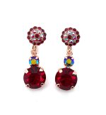 Earrings By Mariana Woman Stunning Siam and AB Swarovski Crystals