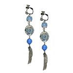 Earrings By Mariana Woman Delicate Frosted and Pale Blue Swarovski Crystals - Image 2