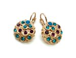 Mariana Earrings Ornate Indicolite, Heliotrope, Amethyst & Tanzanite Austrian Crystals Peacock 2019 Spring Coll. Rose Gold