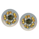 Earrings By Mariana My Treasures Coll. Floral Topaz and Black Diamond Swarovski Crystal - Image 3