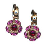 Mariana Earrings Lovely Floral Fuchsia & Red Austrian Crystals Firefly Natures Coll. - Image 2