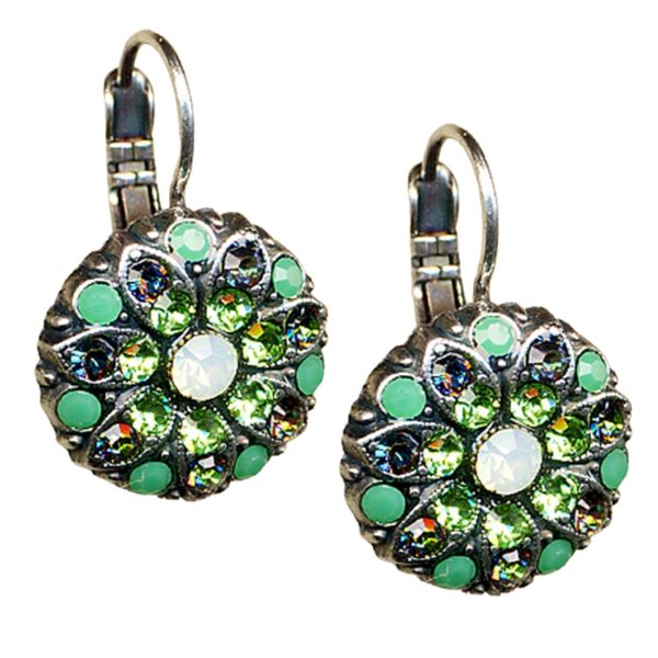 Mariana Earrings Purple, Green Opal, Peridot, & White Opal Austrian Crystals My Treasures Coll.