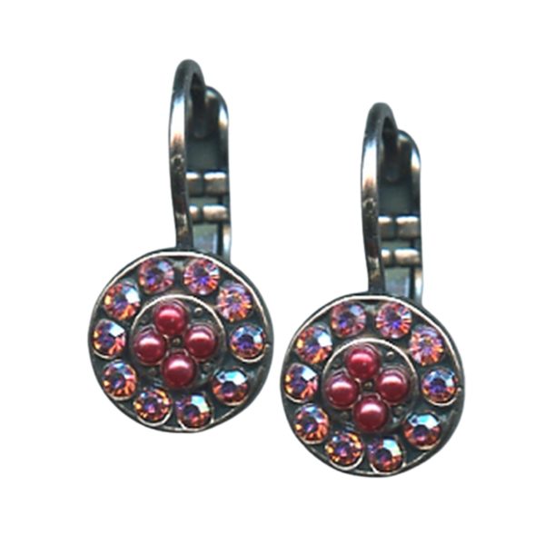 Earrings By Mariana Woman Adorable Mulberry Pink Swarovski Crystals