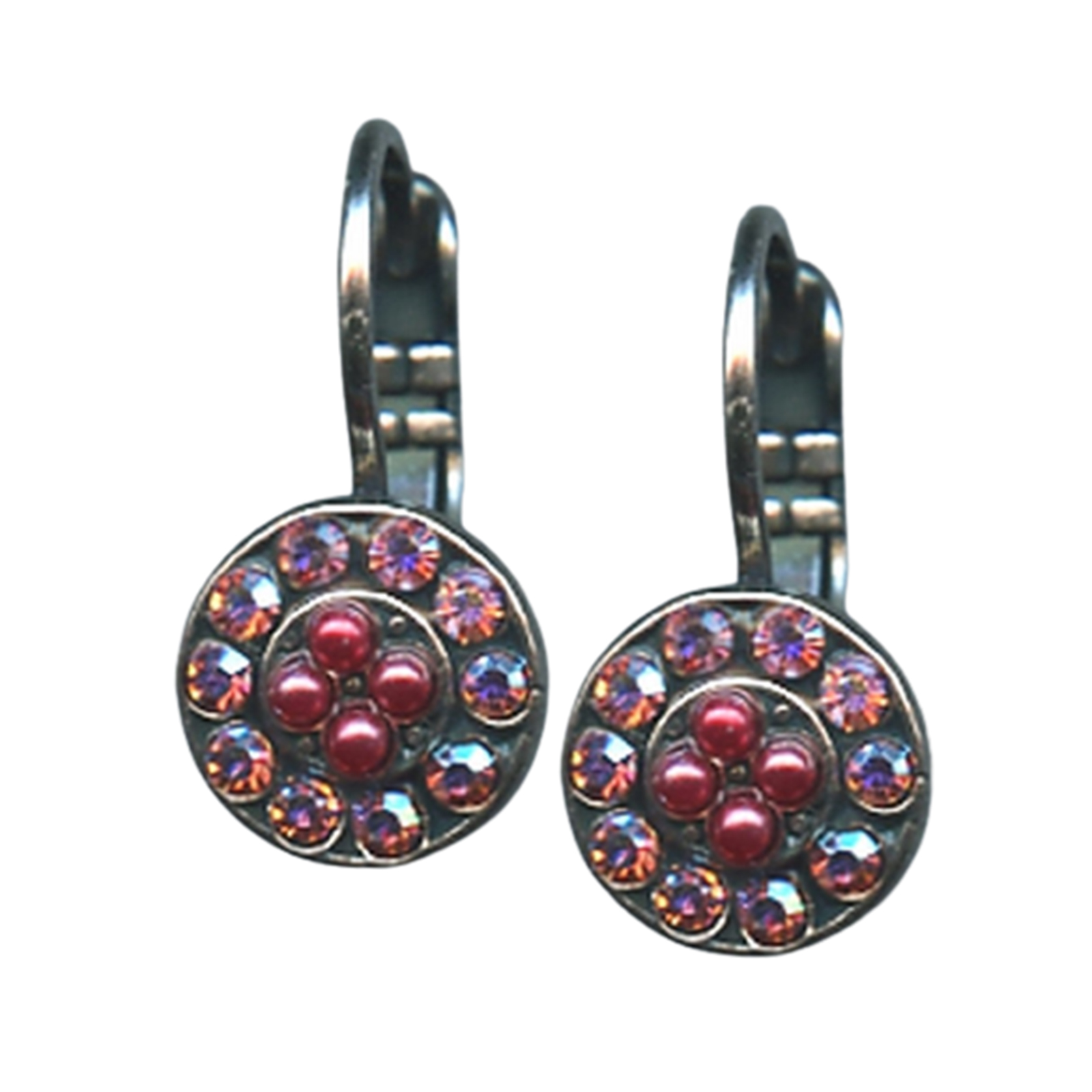 E-1029-2-223-1-SP6(1) Earrings By Mariana Woman Adorable Mulberry Pink Swarovski Crystals - Image 1