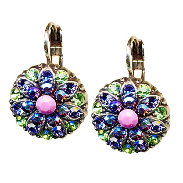 Mariana Earrings Alluring Lavender, Pink Opal, & Peridot Austrian Crystals Sweet Summer Coll.