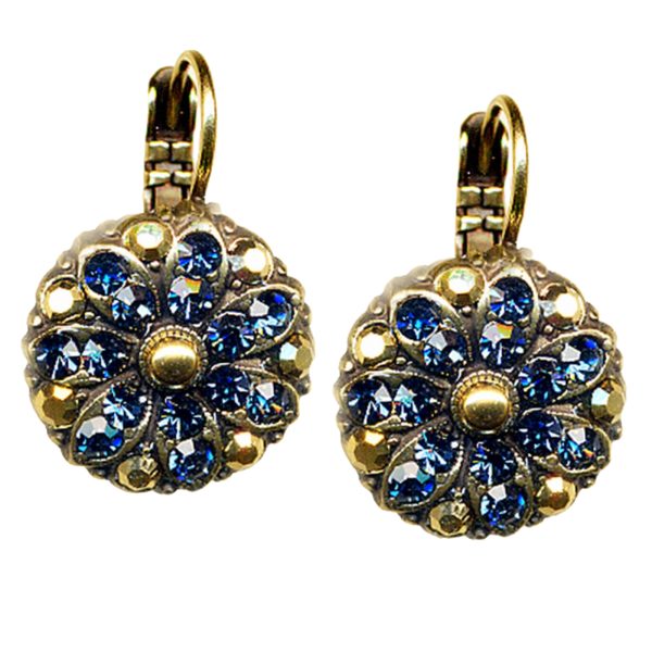 Mariana Earrings Glamorous Aurum & Sapphire Austrian Crystals My Treasures Coll.
