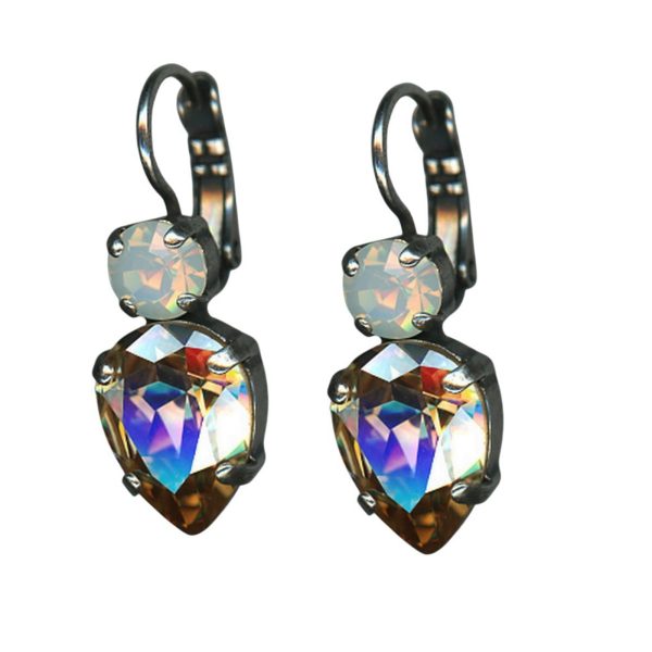 Mariana Earrings Fashionable Golden Shadow & White Opal Austrian Crystals My Treasures Coll.