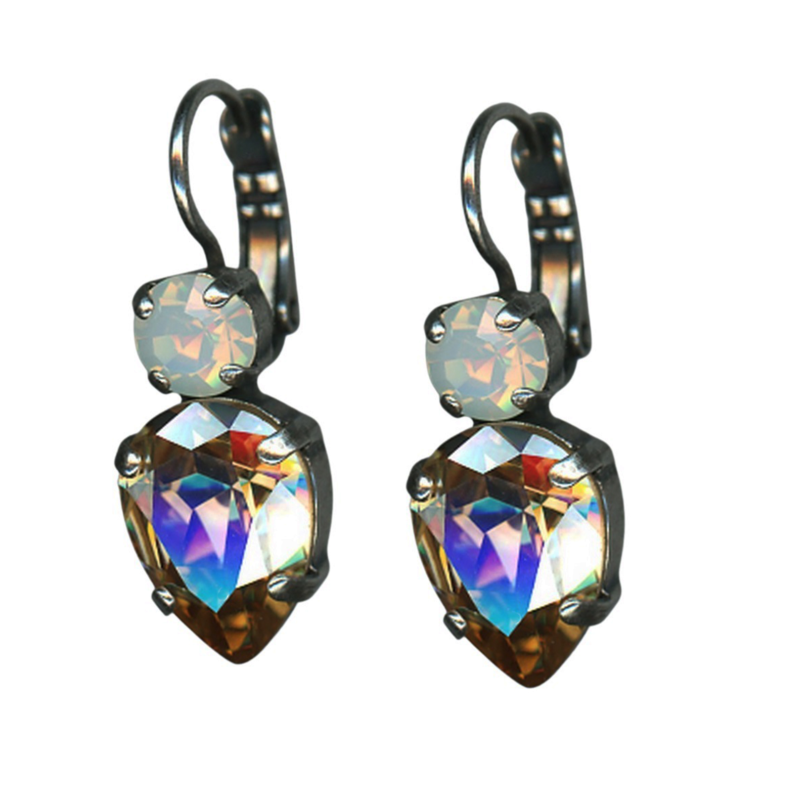 E-1030-6-234216-SP6(1) Mariana Earrings Fashionable Golden Shadow & White Opal Austrian Crystals My Treasures Coll. - Image 1