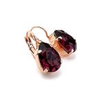 Earrings By Mariana Woman Beautiful Pear Shape Amethyst Swarovski Crystals - Image 3