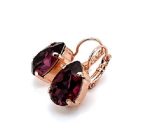 Earrings By Mariana Woman Beautiful Pear Shape Amethyst Swarovski Crystals - Image 2