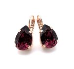 Earrings By Mariana Woman Beautiful Pear Shape Amethyst Swarovski Crystals