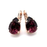 Earrings By Mariana Woman Beautiful Pear Shape Amethyst Swarovski Crystals