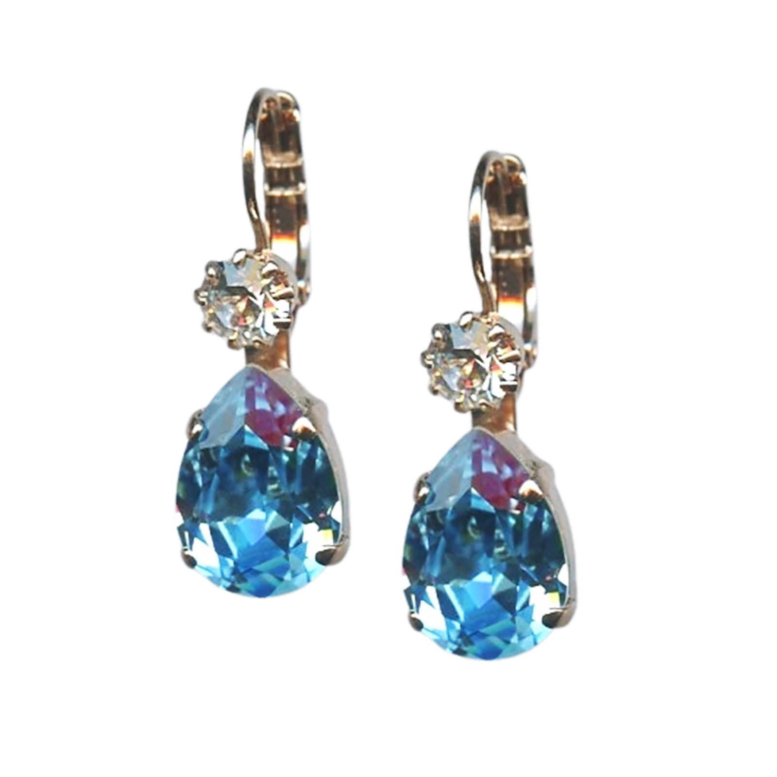 E-1032-3-001202-RG6(1) Mariana Earrings Adorable Aquamarine & Clear Austrian Crystals My Treasures Coll. - Image 1