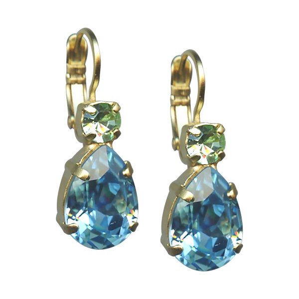 Mariana Earrings Preppy Aquamarine & Chrysolite Austrian Crystals My Treasures Coll.